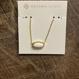 Kendra Scott Gold Necklace with White Oval Pendant
